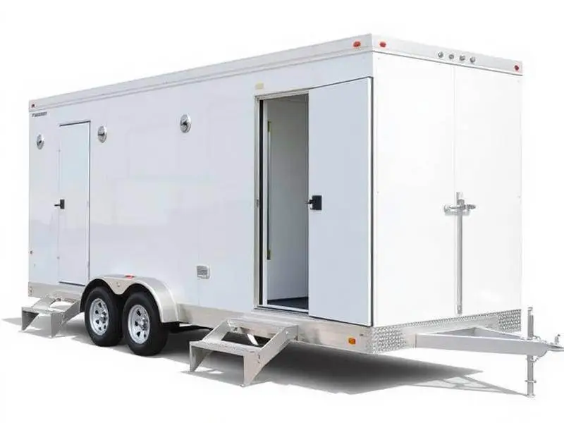 portable restroom trailer rental for weddings and festivals